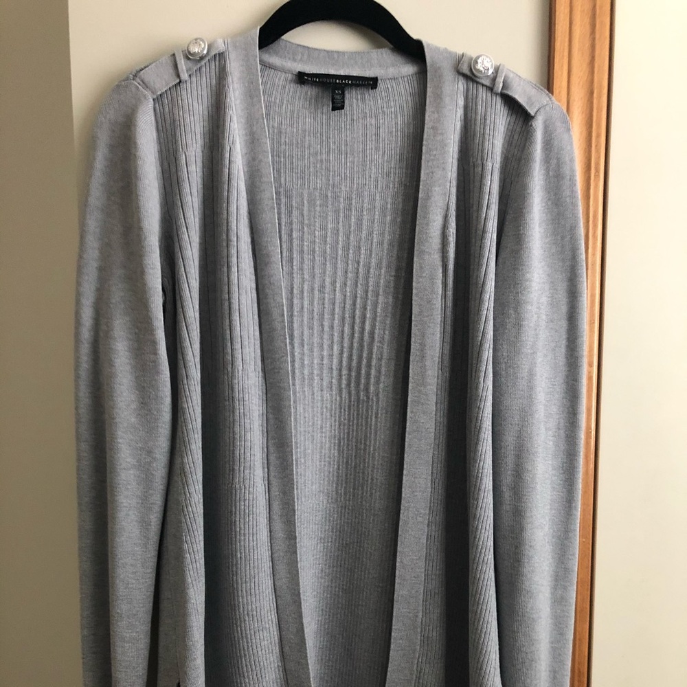 Grey Open Cardigan